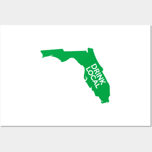 Florida Drink Local FL Green Posters and Art